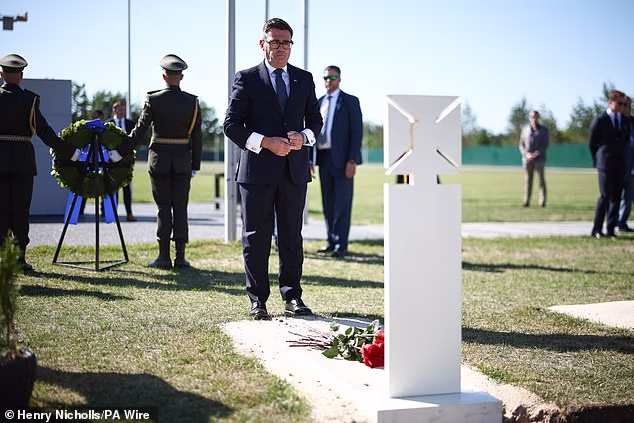 Andy Burnham laid a wreath and flowers at the graves of Ukrainian soldiers at the National Military Cemetery, as part of events marking the country's independence from the Soviet Union in 1991