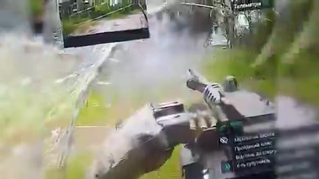 Ukrainian operators reportedly remotely directed the unmanned vehicle towards the structure before deploying a 12.7mm (.50-calibre) M2 Browning heavy machine gun