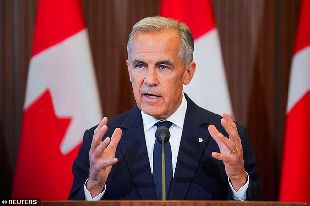 On Tuesday, Canada enacted a retaliatory tariff on the US, matching 'dollar for dollar' the new rates that President Donald Trump placed on the US's northern neighbor. Canadian Prime Minsiter Mark Carney, shown above, has stated that