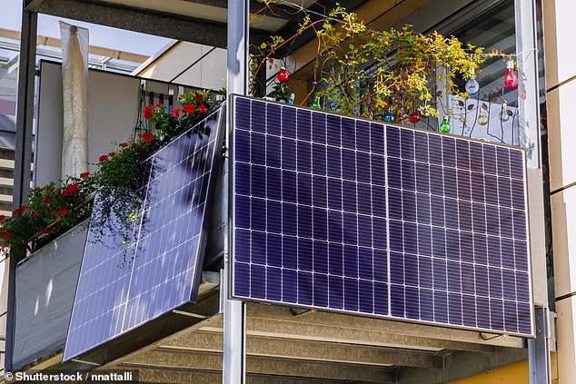 New in: Plug-in solar panels (seen on a balcony in Germany) can be sold in Britain from today