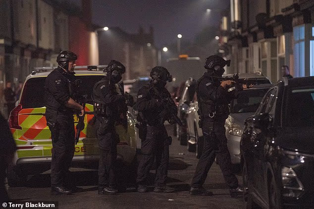 At least 12 armed police swoop on a residential street in Thornaby, North Yorkshire, overnight