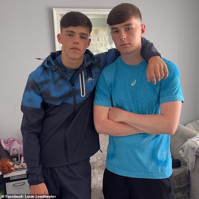 Louie Leadbeater (right), who was jailed for three years for his involvement in a county lines gang in Middlesbrough, is pictured with Cole Worthy (left), one of the five who died in the A66 crash