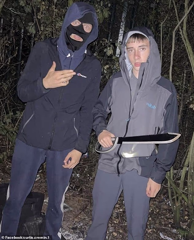 Curtis Cremin, pictured holding a huge machete, was jailed for running an organised county drugs line, in TS6 and TS3. It is understood he has links to the A66 gang