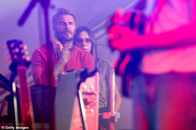Proud parents David and Victoria Beckham cheered on their son Cruz and his band The Breakers as they made their Reading Festival debut on Saturday