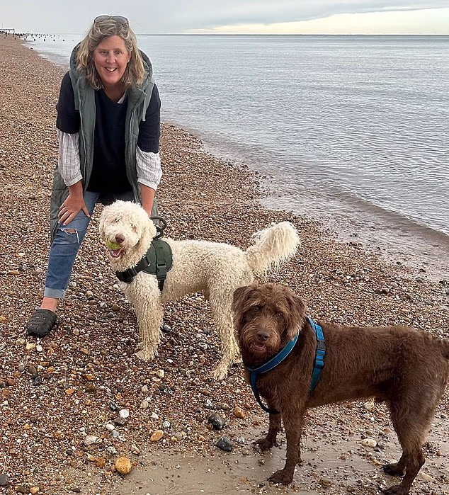 Shona Sibary and her beloved labradoodles, Otto and Goose. This year she decided not to take them on the family holiday and relied on a dogsitter instead
