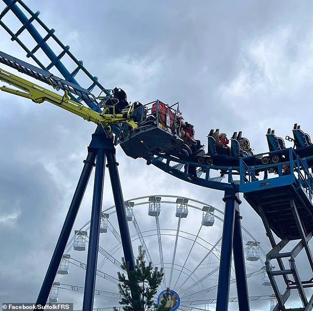 Nearly 30 riders have been left trapped on the Wipeout rollercoaster at Pleasurewood Hills in Lowestoft, Suffolk