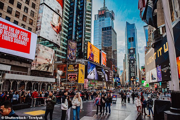 A knife-wielding woman was shot by police in the middle of Times Square as hundreds of terrified tourists watched on. (Pictured: Stock image)