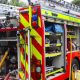 Combine harvester catches fire in Barlby, North Yorkshire