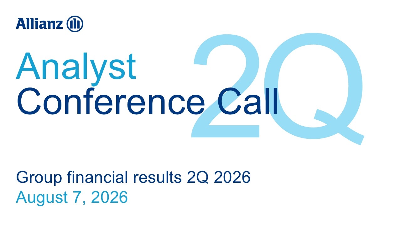 Allianz Financial Results 2Q 2026: Analyst Call