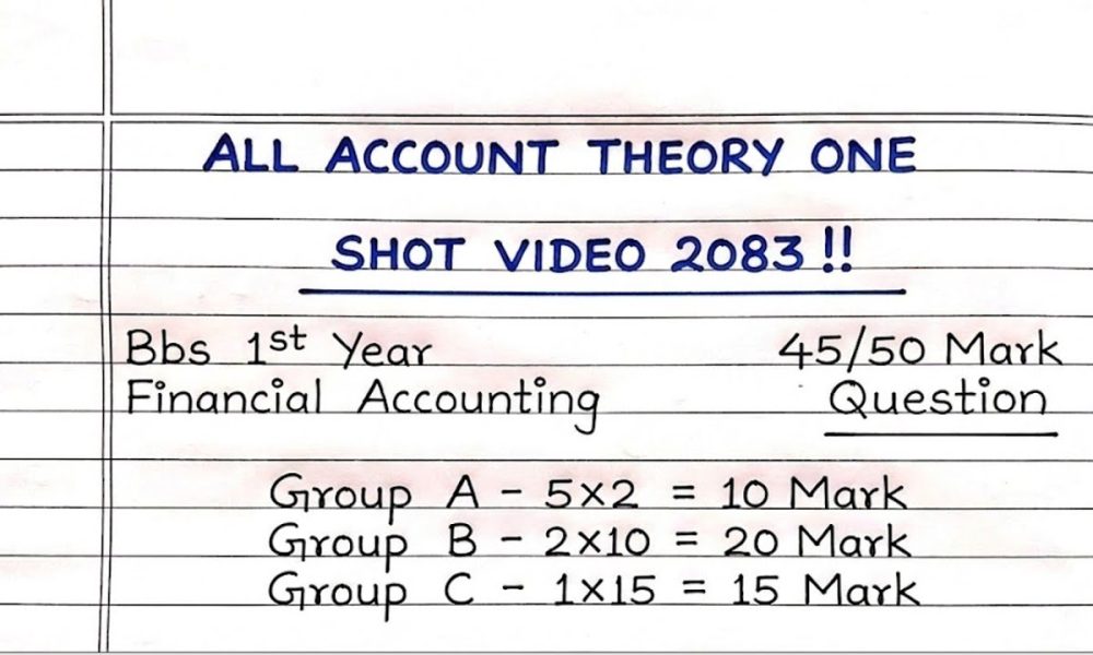 FINANCIAL ACCOUNT ONE SHOT THEORY ll Account Theory Bbs 1st Year ll Bbs 1st Year Account Theory