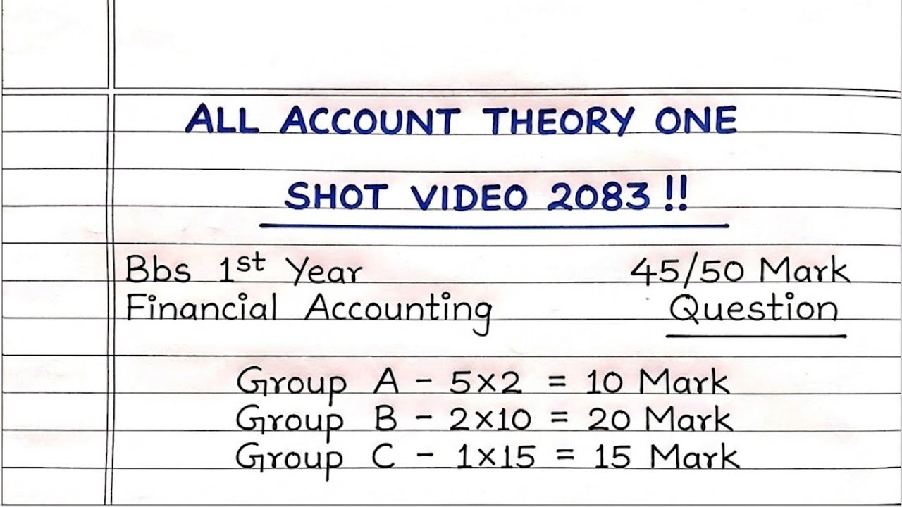 FINANCIAL ACCOUNT ONE SHOT THEORY ll Account Theory Bbs 1st Year ll Bbs 1st Year Account Theory