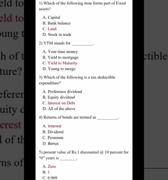 TYBAF SEM V | FINANCIAL MANAGEMENT | IMPORTANT MCQ'S WITH ANSWER