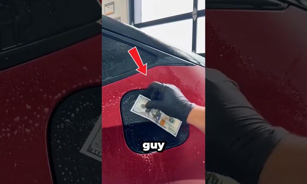 He Left $100 On His Car! #money #car #parking
