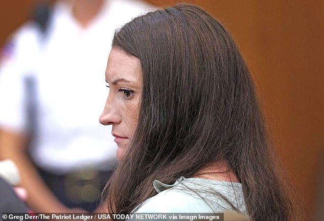 Lindsay Clancy listens to a witness give details movements and heart rate on the night of the killings.  The Lindsay Clancy trial in Plymouth Superior Court, Plymouth, Ma. Clancy is charged with murdering her three young children Cora, Dawson and Callan in their Duxbury home in 2013. Monday, August 17, 2026