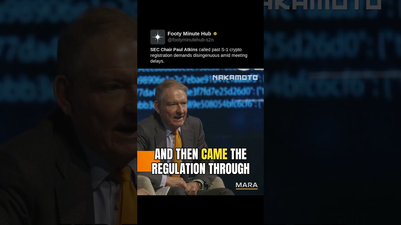 **SEC Chair Paul Atkins** called past S-1 crypto registration demands disingenuous amid meeting dela