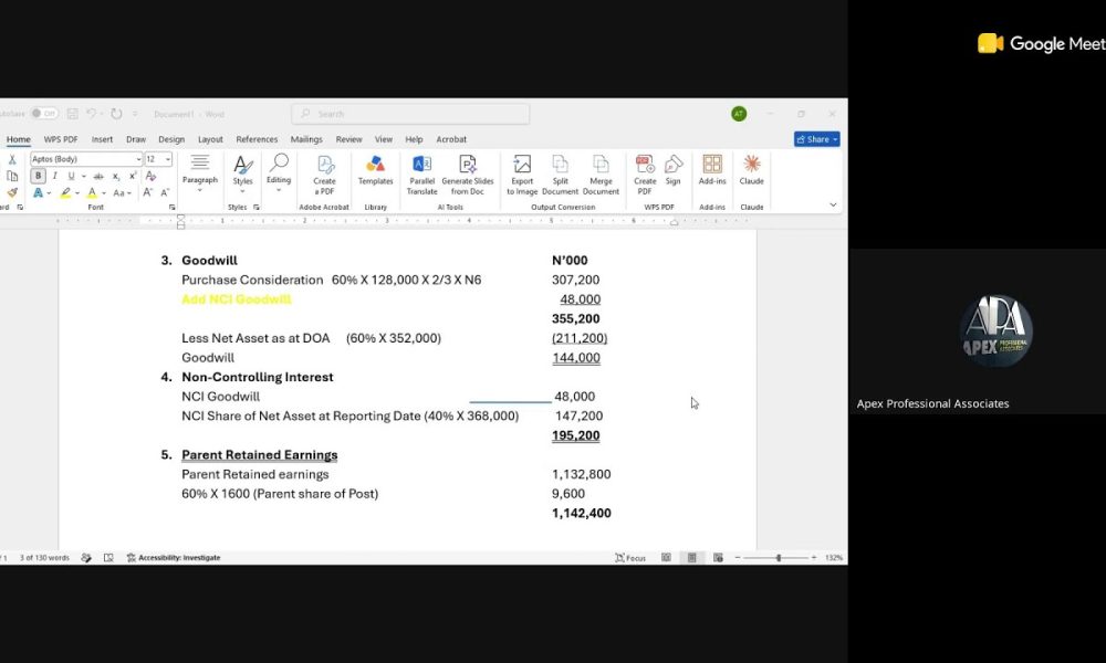 Consolidated Financial Statement-Financial Reporting 1