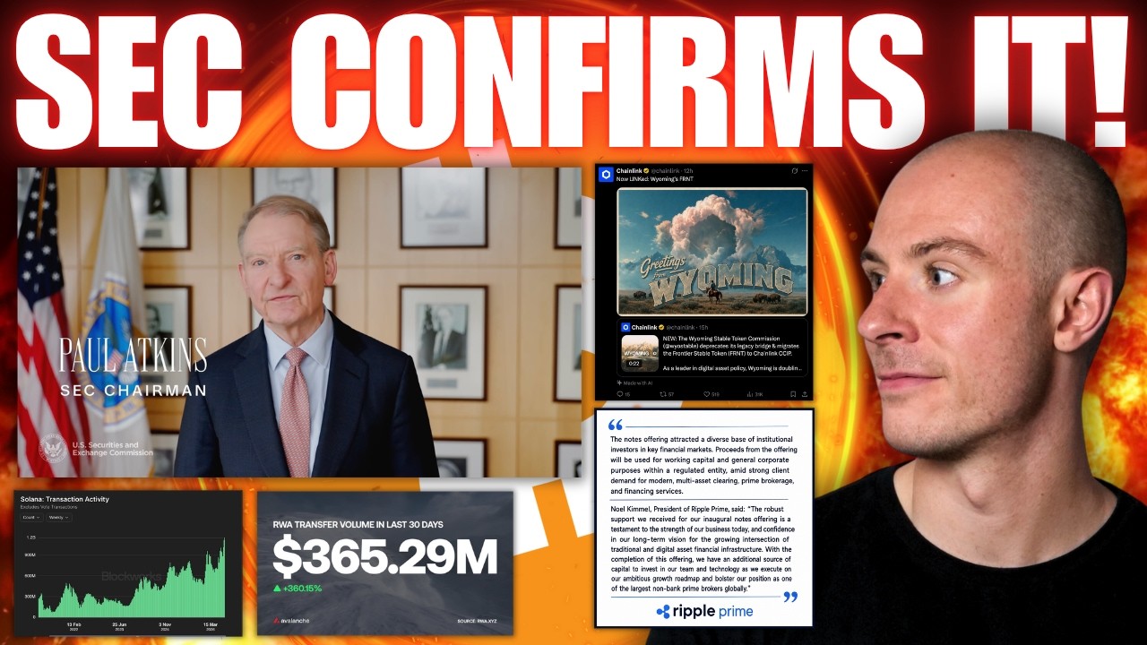 SEC Confirms Whats Coming From Crypto *TODAY* !! Solana, Avalanche, Chainlink, Ripple News....!!!!!!