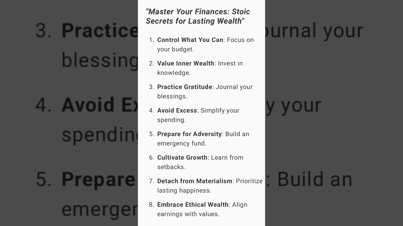 Unlock Financial Success: Stoic Principles You Need to Know #Stoicism#FinancialSuccess#WealthMindset
