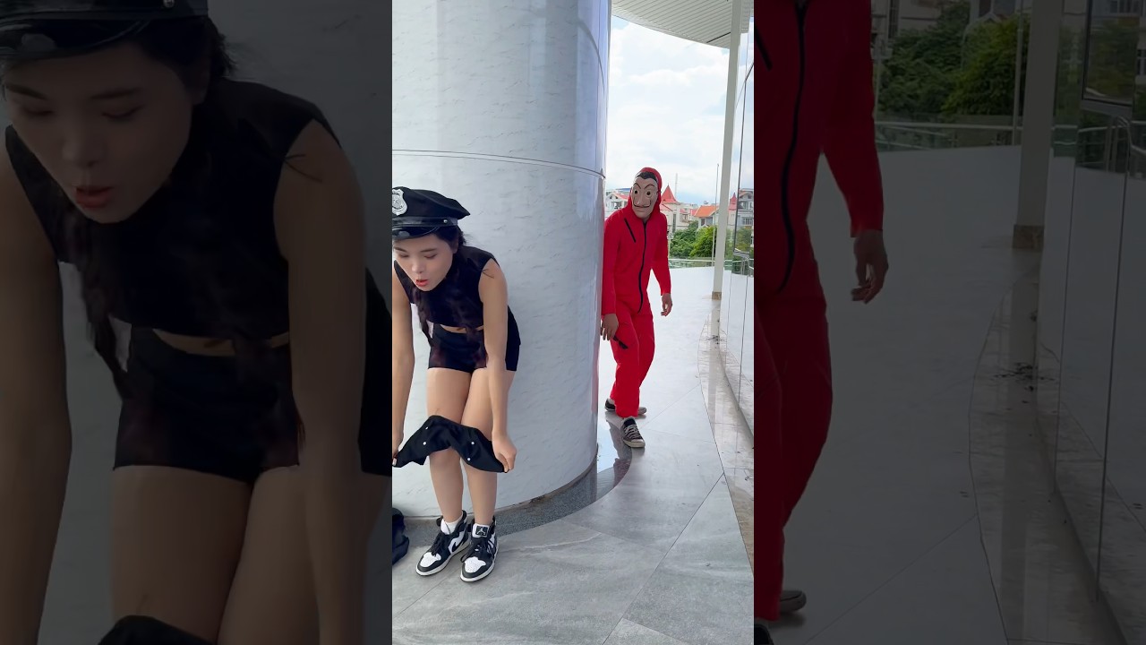 Money Heist vs Police 62 #moneyheist #parkour #police #escape #shorts #cpider98