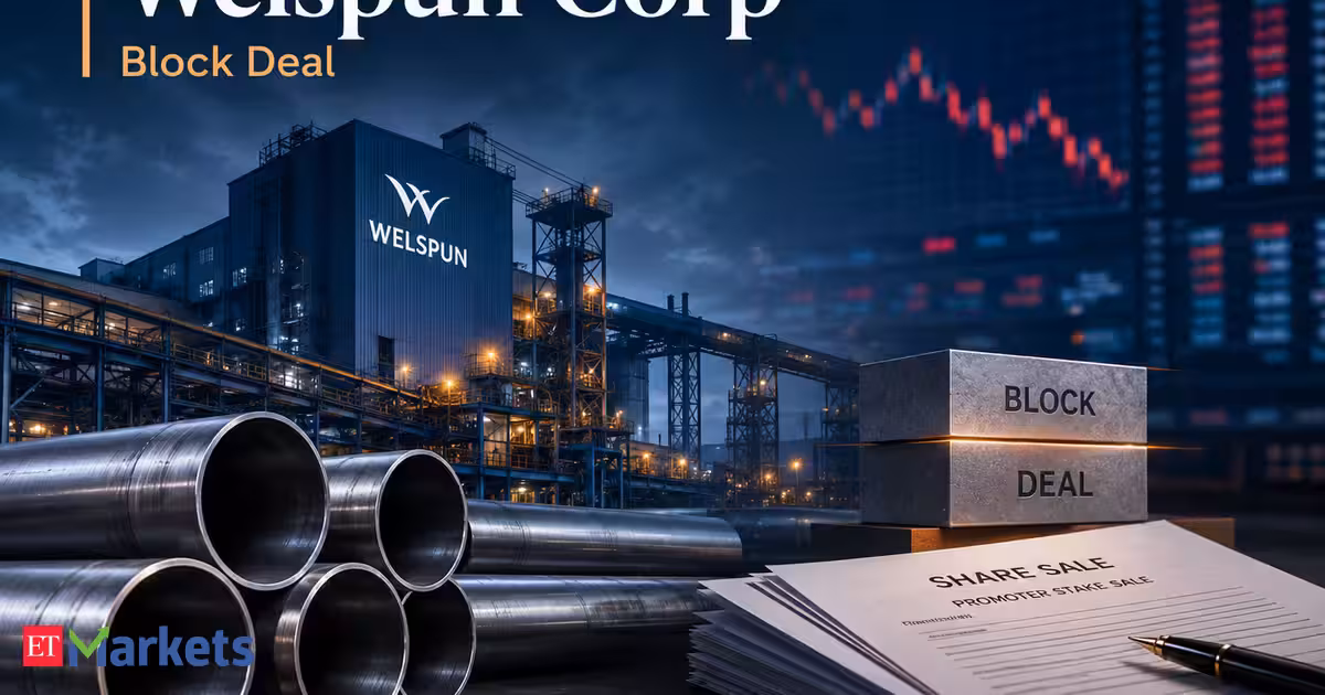 Welspun Corp shares drop 6% after CEO, promoter group likely sell stake worth Rs 1,433 crore via block deal