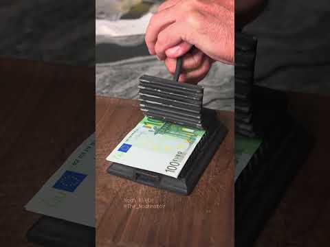 Euros vs hand press #satisfying #money #ASMR