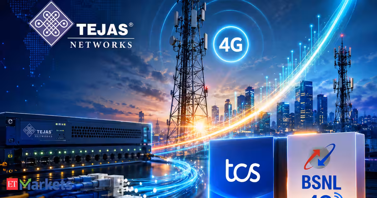 Tejas Networks shares zoom 13% after TCS’s Rs 1,537-crore LOI for BSNL 4G rollout