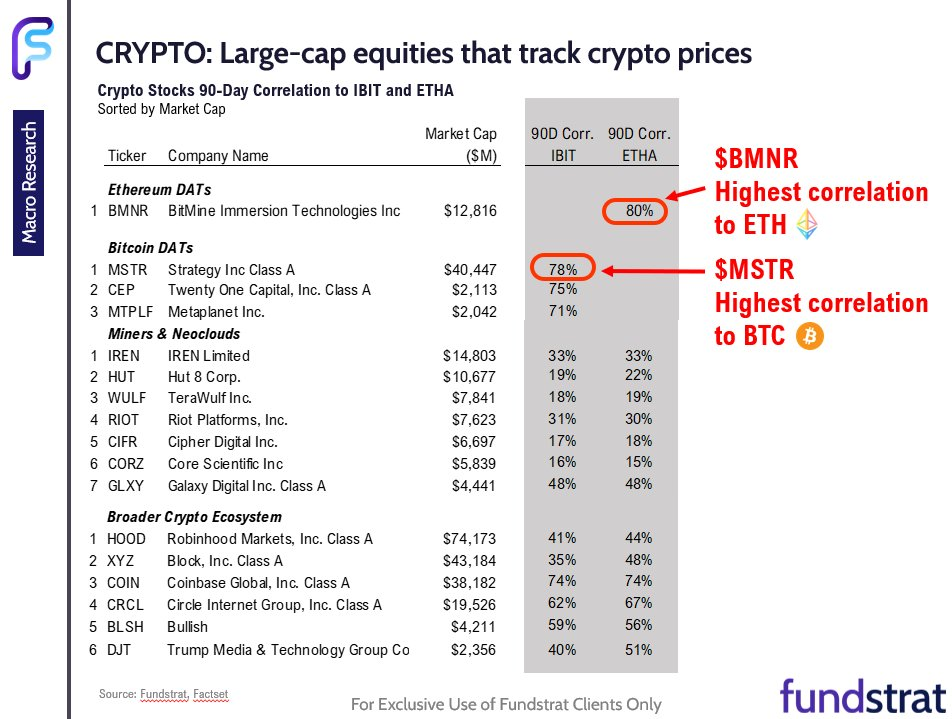 Large Cap Equities that Track Crypto Prices