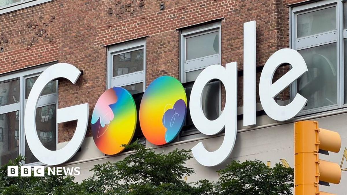 Google logo on the side of a building.