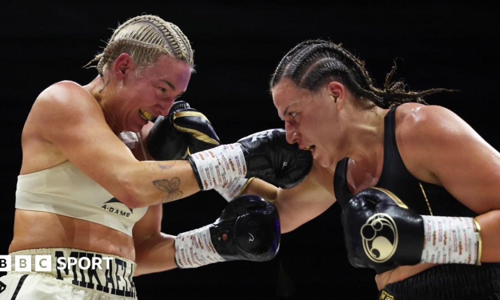 Mikaela Mayer (left) and Chantelle Cameron