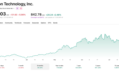 Micron has seen substantial growth, but also a decline, in the last six months.
