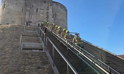 Firefighters memorial climb challenge at Clifford's Tower