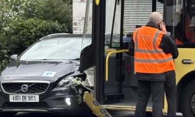 Bolton town centre traffic delayed after car and bus crash