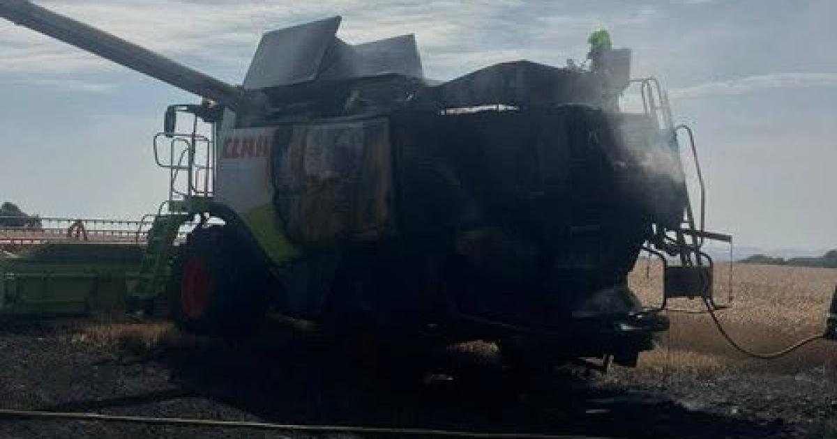 Farm warning after Dalton Piercy combine harvester blaze