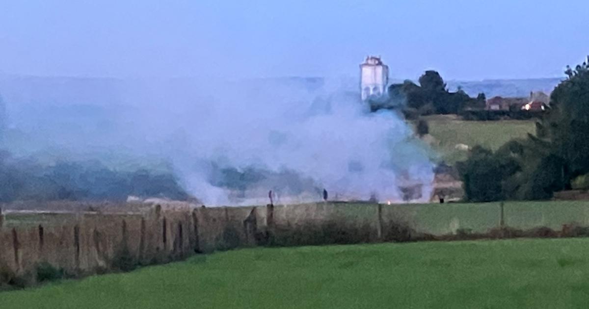 Emergency services called after fire near Ainsworth farmland