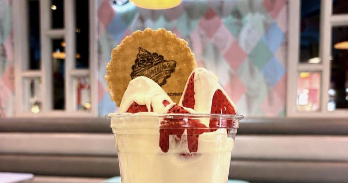 Gabrielle's ice cream parlour Redcar with Dubai chocolate treats