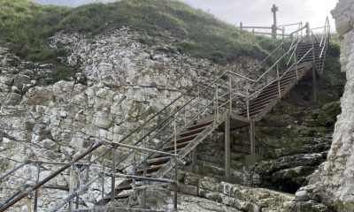 People using closed stairs to Yorkshire beach, council says