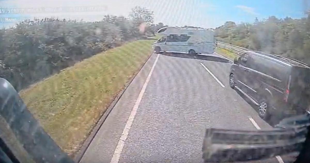 Campervan forced into U-turn on wrong side of A1 in Northumberland