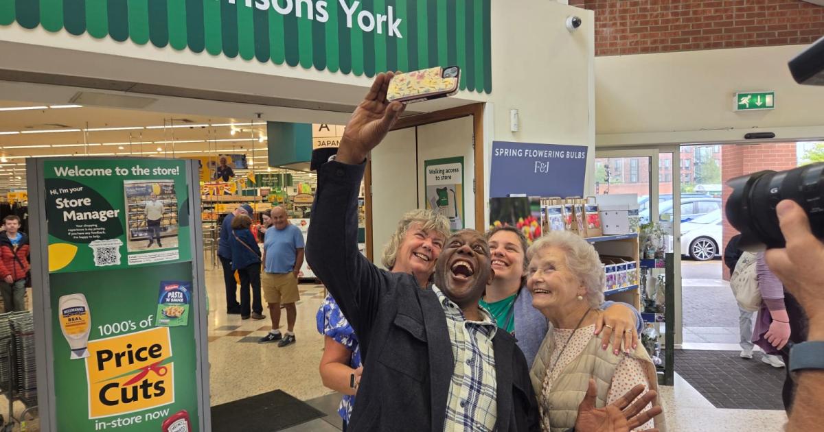Ainsley Harriott visited Morrisons Foss Islands Retail Park