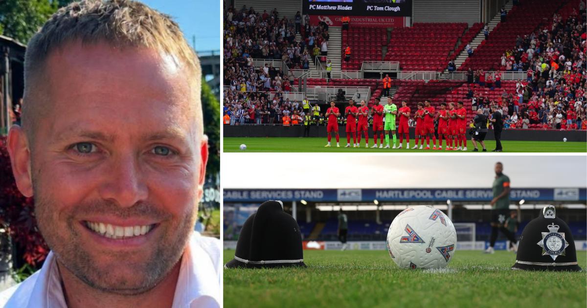 Sons of police officer killed on A66 lead out Manchester Utd