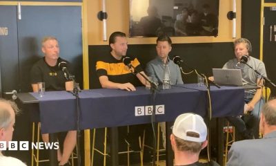 Cambridge United's director of football speaking at a fans' forum