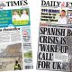 The headline on the front page of the reads: "Spanish border crisis is 'wake-up call' for UK."