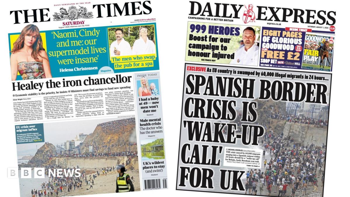 The headline on the front page of the reads: "Spanish border crisis is 'wake-up call' for UK."