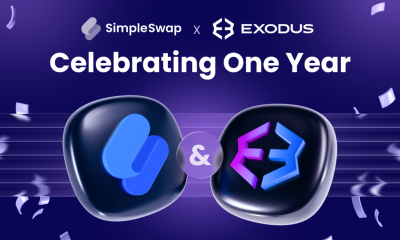 SimpleSwap Marks a Year Inside Exodus Wallet, Ships Five Partner Updates WithNo Integration Changes