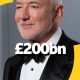 Jeff Bezos at a red carpet with a '£200bn' text graphic