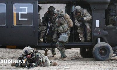 US soldiers from the 2nd Infantry Division participate in the joint Freedom Shield (FS) exercise with South Korean soldiers in Paju, South Korea, 16 March 2023.