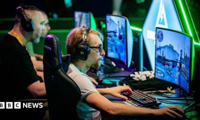 Gamers play on computers during a gaming convention organised by Twitch in Rotterdam in 2024
