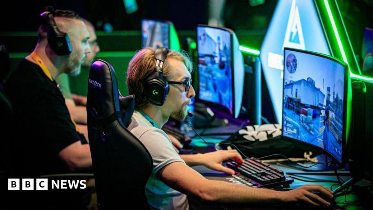 Gamers play on computers during a gaming convention organised by Twitch in Rotterdam in 2024