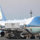 A view of the Air Force One plane in Turkey on July 8 with catering truck in the foreground