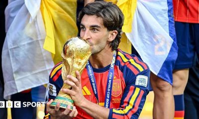 Ferran Torres celebrates after winning the 2026 World Cup with Spain in July