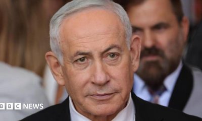 Close up of Benjamin Netanyahu from the shoulders up. He has short, grey hair and is wearing a shirt, tie and suit.